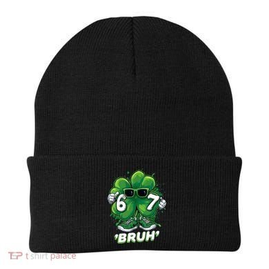67 Bruh St. Patrick's Day Funny 6-7 Meme Six Seven Beanie