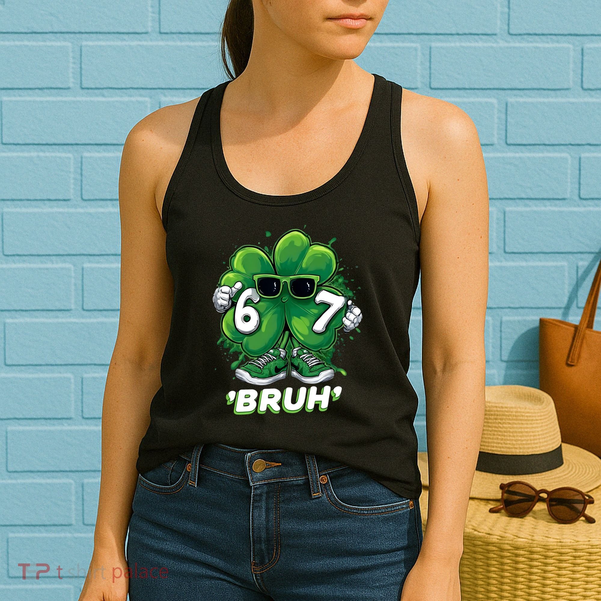 67 Bruh St. Patrick's Day Funny 6-7 Meme Six Seven Women's Tank Top