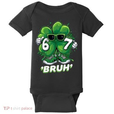 67 Bruh St. Patrick's Day Funny 6-7 Meme Six Seven Baby Bodysuit