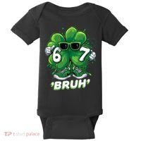 67 Bruh St. Patrick's Day Funny 6-7 Meme Six Seven Baby Bodysuit thumb 0
