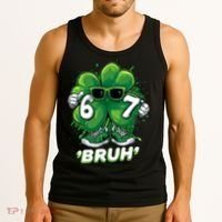 67 Bruh St. Patrick's Day Funny 6-7 Meme Six Seven Tank Top thumb 3