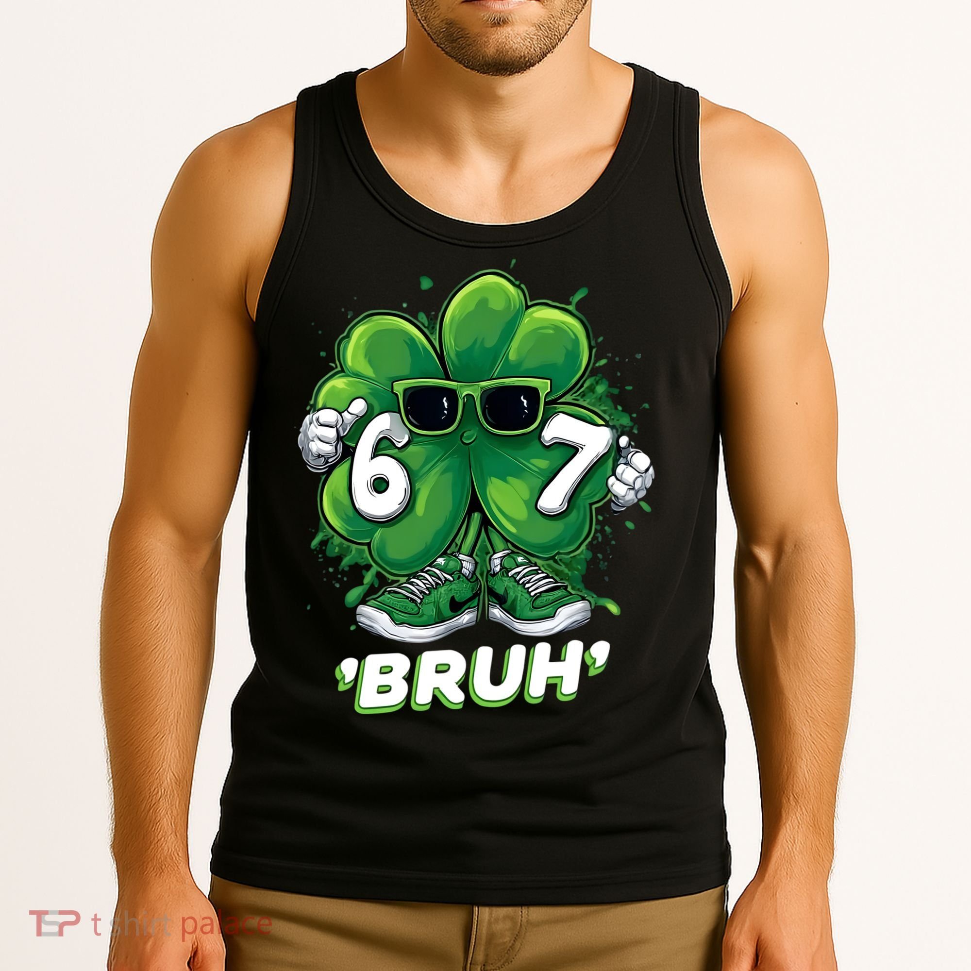 67 Bruh St. Patrick's Day Funny 6-7 Meme Six Seven Tank Top