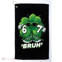 67 Bruh St. Patrick's Day Funny 6-7 Meme Six Seven Golf Towel thumb 0