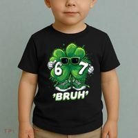 67 Bruh St. Patrick's Day Funny 6-7 Meme Six Seven Toddler T-Shirt thumb 2