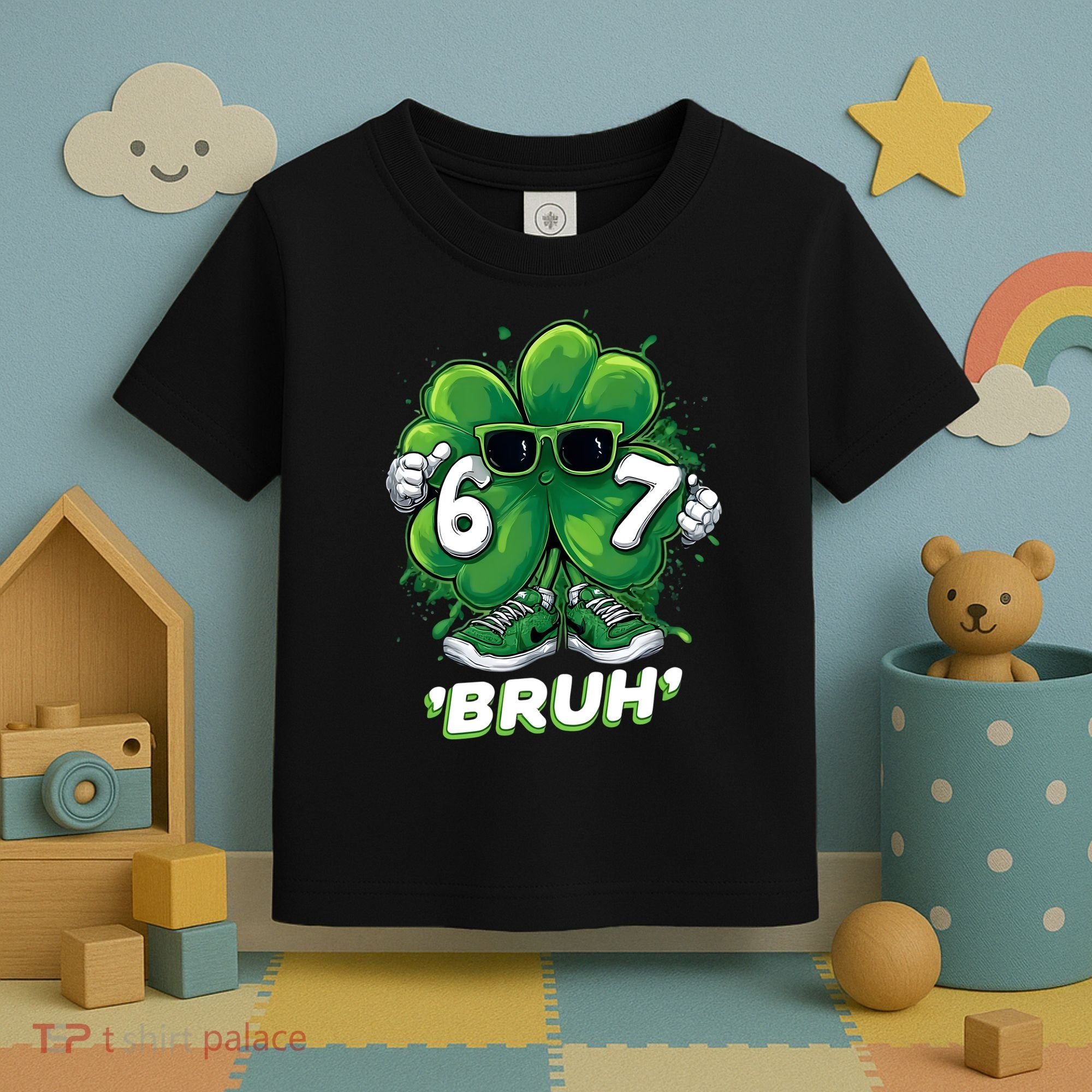 67 Bruh St. Patrick's Day Funny 6-7 Meme Six Seven Toddler T-Shirt