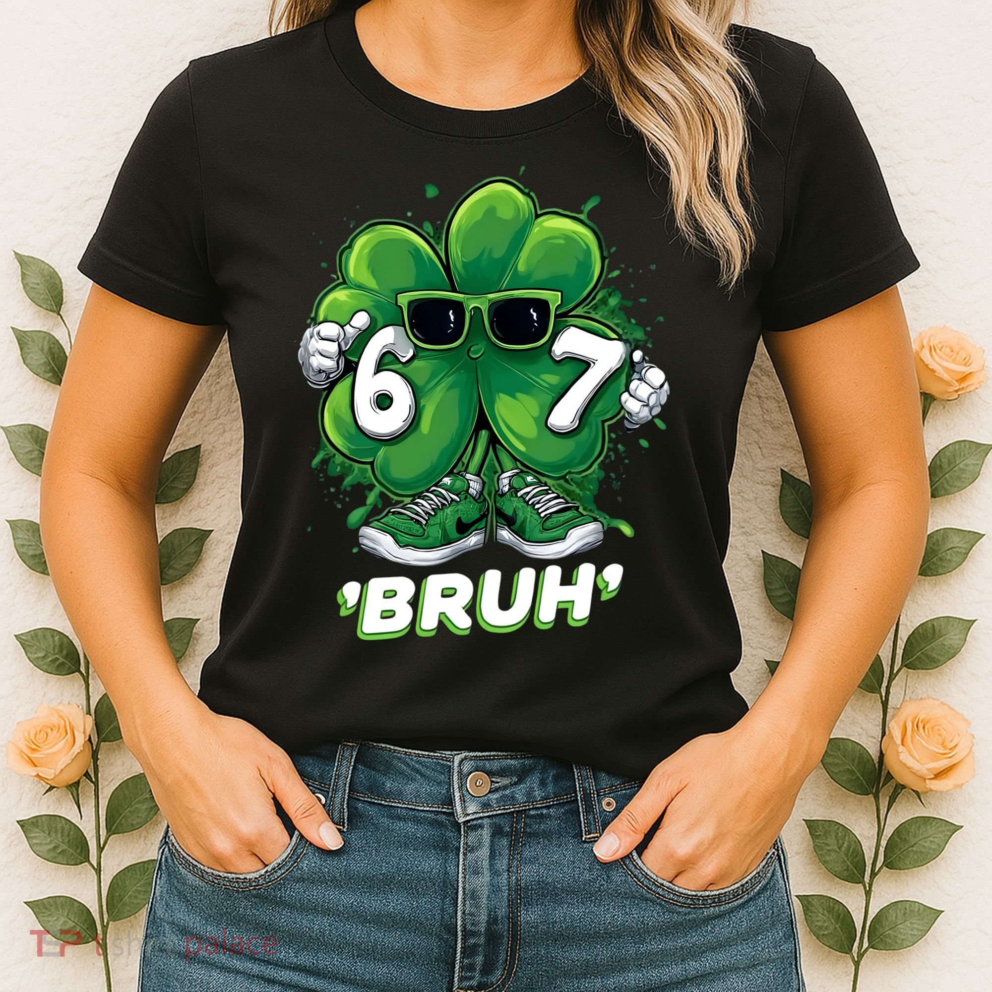 67 Bruh St. Patrick's Day Funny 6-7 Meme Six Seven Women's T-Shirt