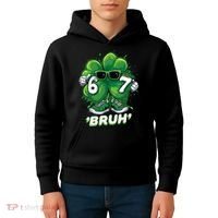 67 Bruh St. Patrick's Day Funny 6-7 Meme Six Seven Kids Hoodie thumb 4