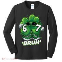 67 Bruh St. Patrick's Day Funny 6-7 Meme Six Seven Kids Long Sleeve Shirt thumb 0