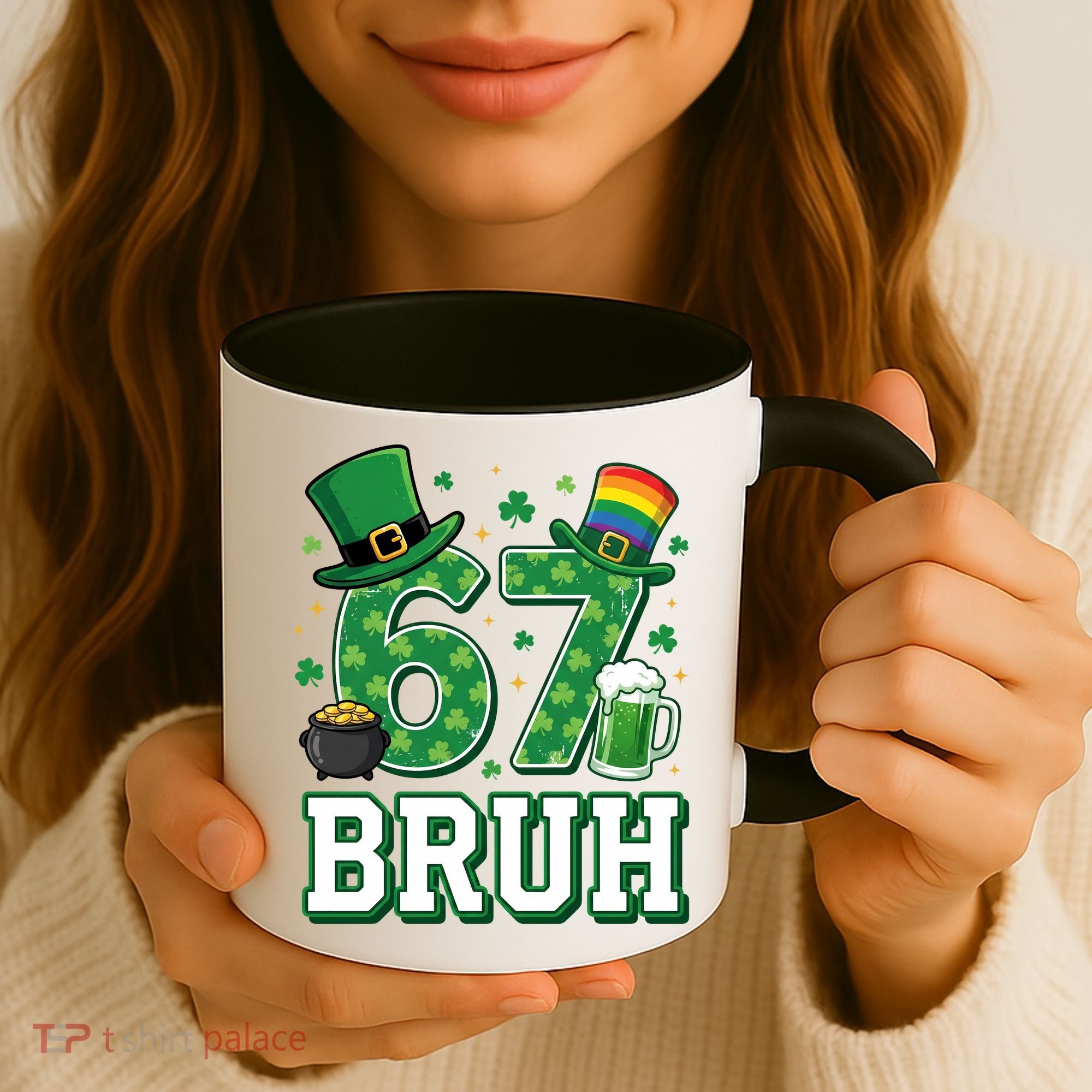 67 Bruh St Patrick’s Day 6-7 Funny Meme Coffee Mug