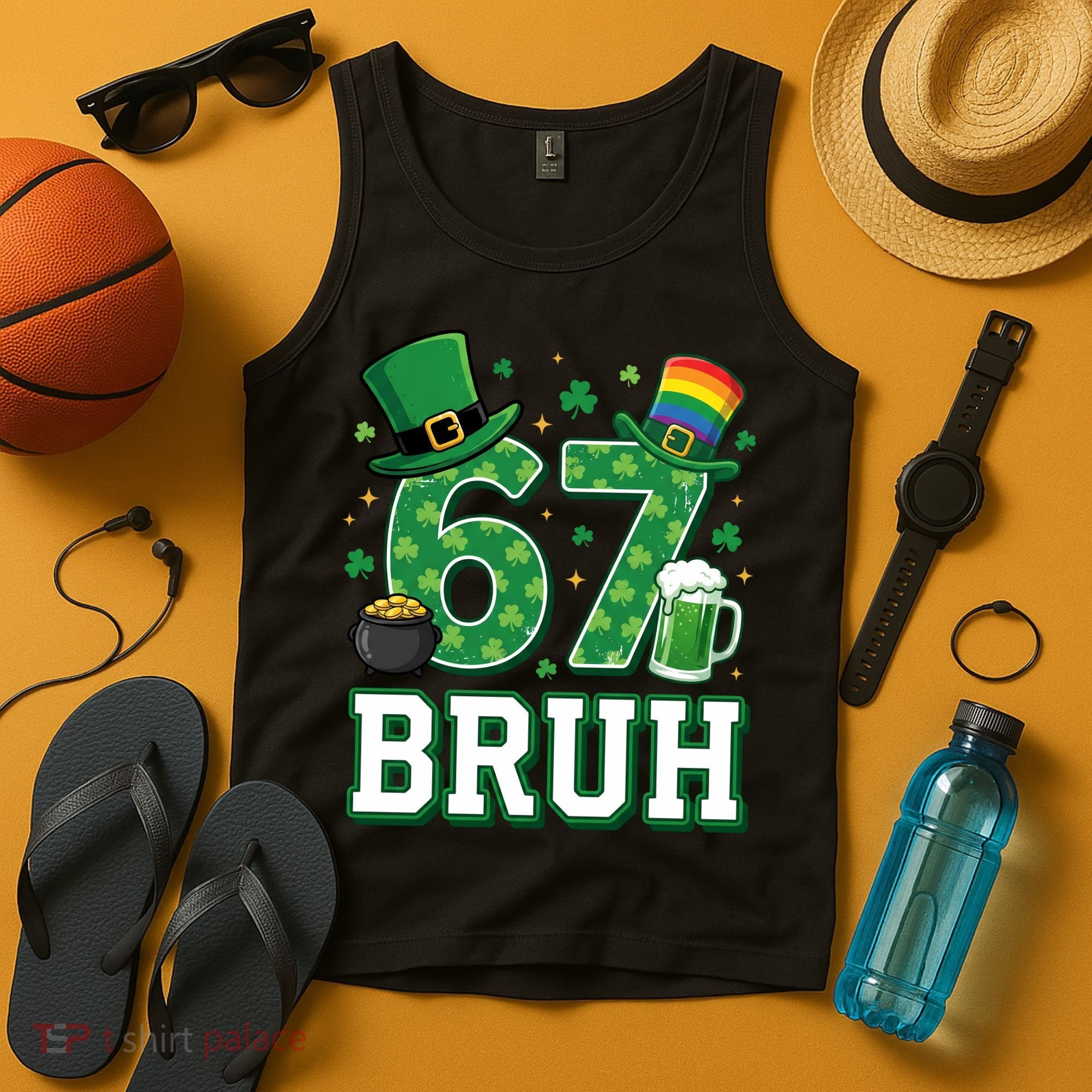 67 Bruh St Patrick’s Day 6-7 Funny Meme Tank Top