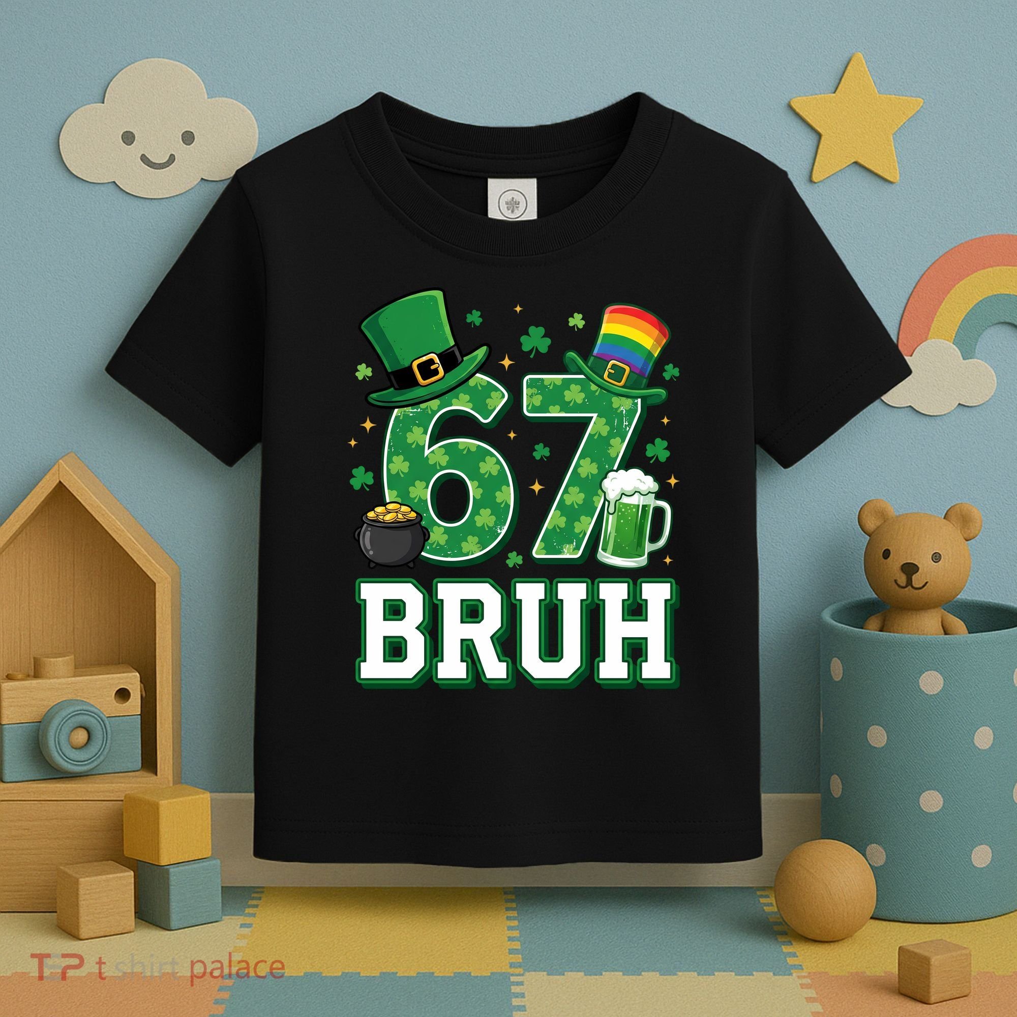 67 Bruh St Patrick’s Day 6-7 Funny Meme Toddler T-Shirt