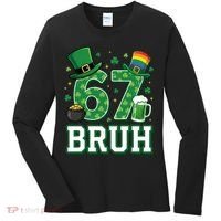67 Bruh St Patrick’s Day 6-7 Funny Meme Women's Long Sleeve Shirt thumb 0