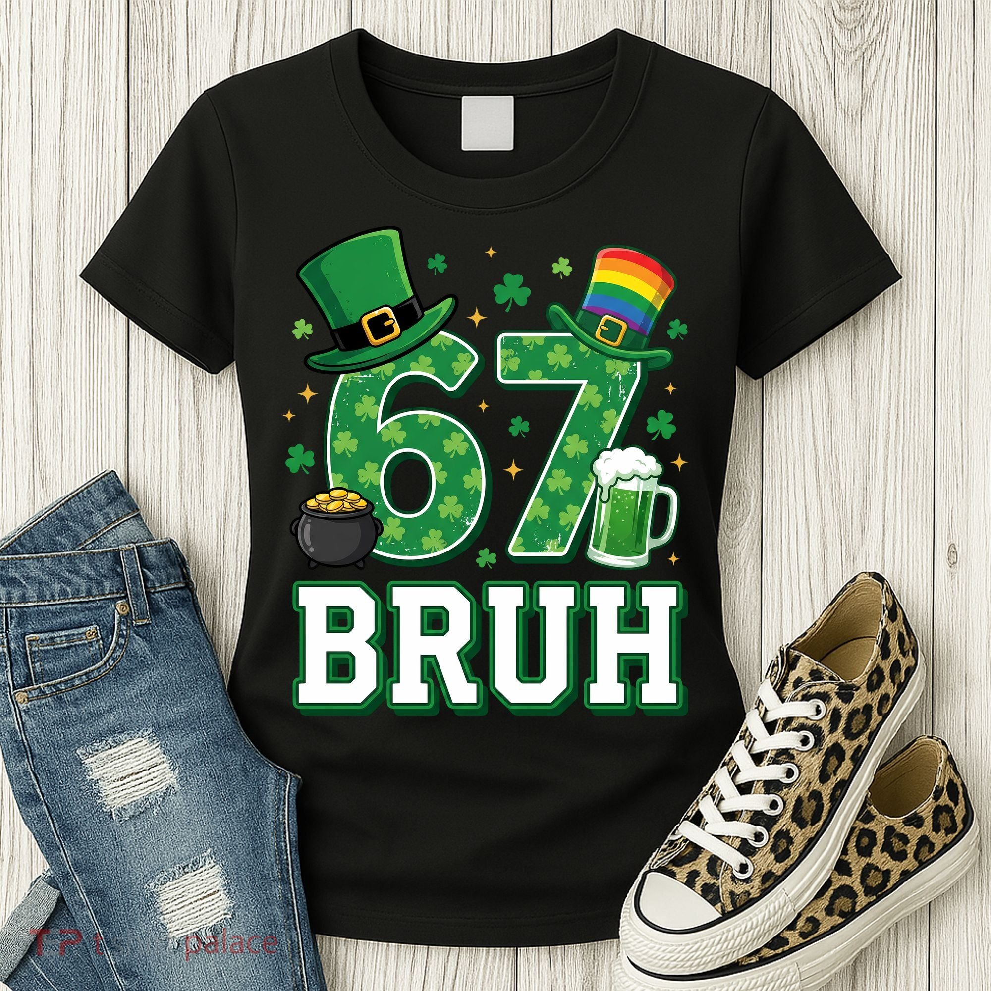 67 Bruh St Patrick’s Day 6-7 Funny Meme Women's T-Shirt