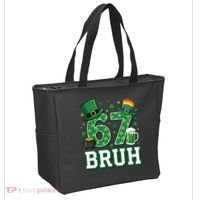 67 Bruh St Patrick’s Day 6-7 Funny Meme Tote Bag thumb 2
