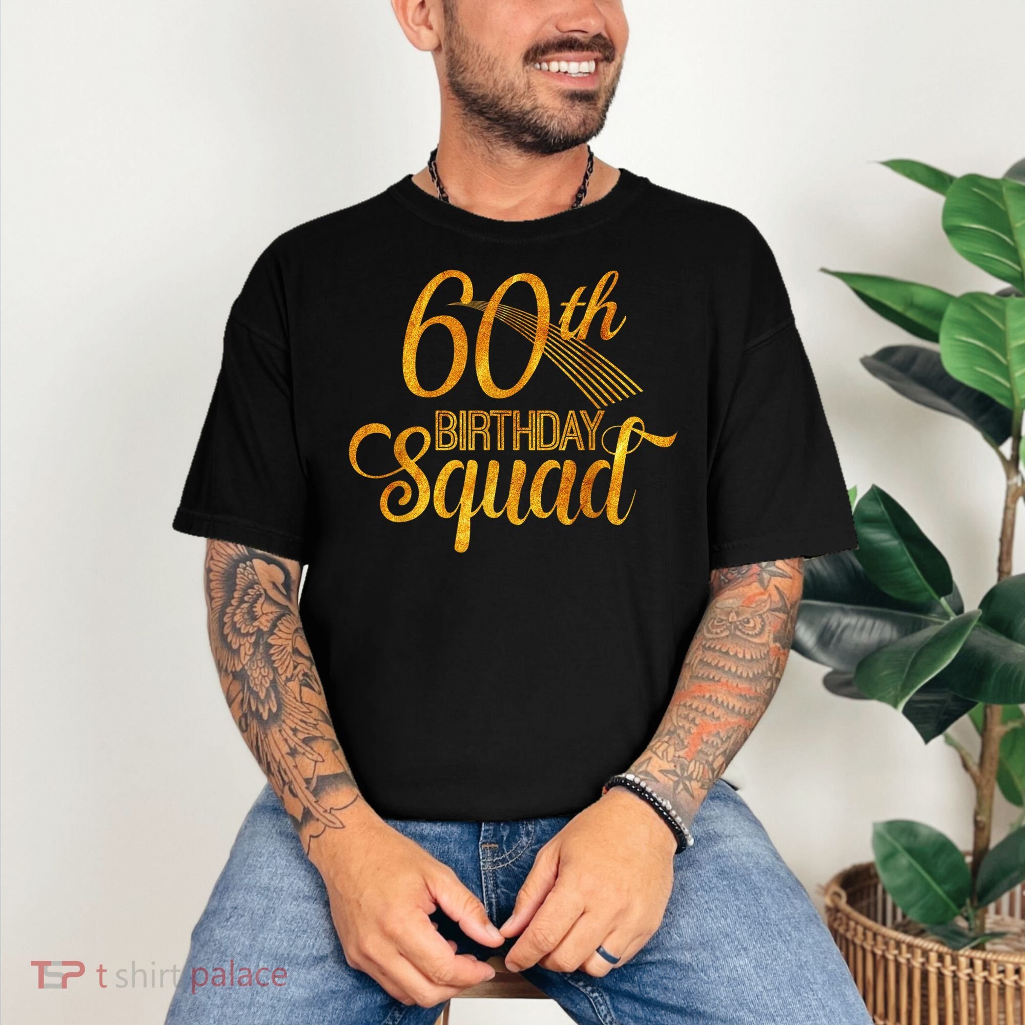 60th Birthday Squad Party Bday Yellow Gold Comfort Colors T-Shirt