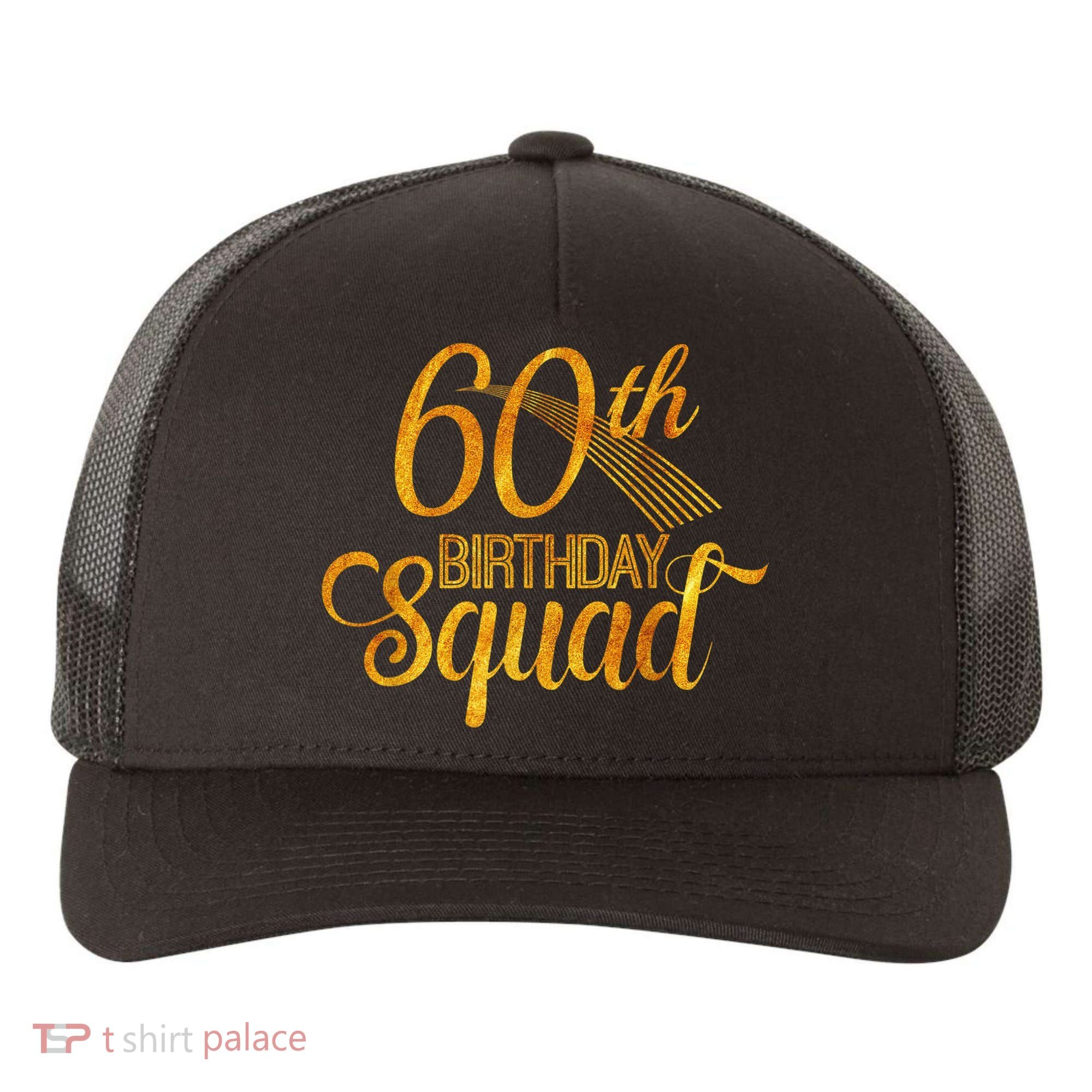 60th Birthday Squad Party Bday Yellow Gold Yupoong Adult 5-Panel Trucker Hat