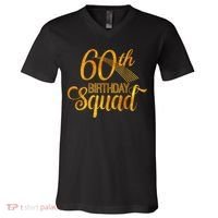 60th Birthday Squad Party Bday Yellow Gold V-Neck T-Shirt thumb 0
