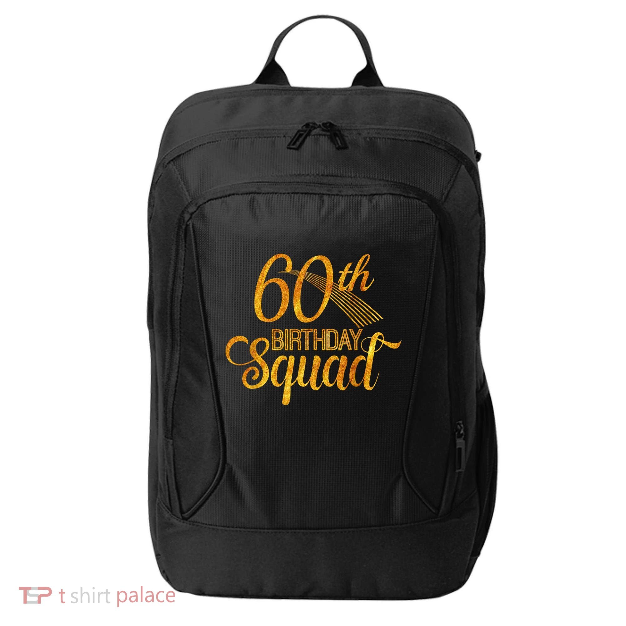 60th Birthday Squad Party Bday Yellow Gold City Backpack