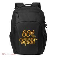 60th Birthday Squad Party Bday Yellow Gold Transport Backpack thumb 0