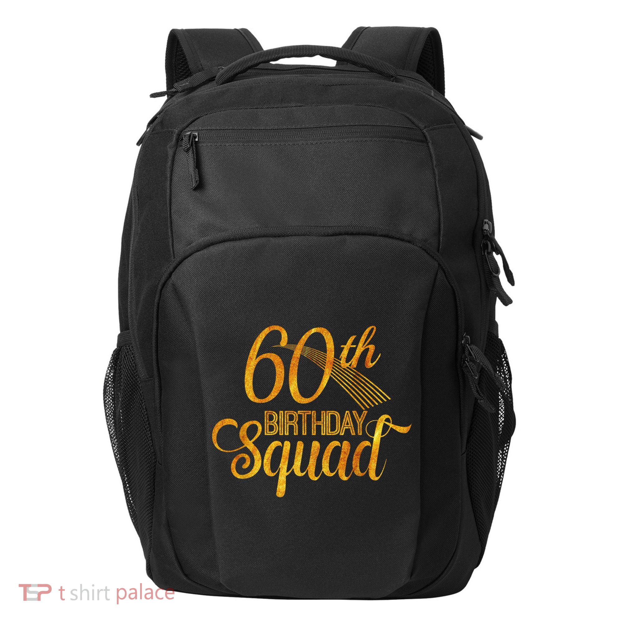 60th Birthday Squad Party Bday Yellow Gold Transport Backpack
