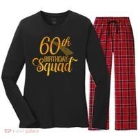 60th Birthday Squad Party Bday Yellow Gold Women's Long Sleeve Flannel Pajama Set  thumb 0