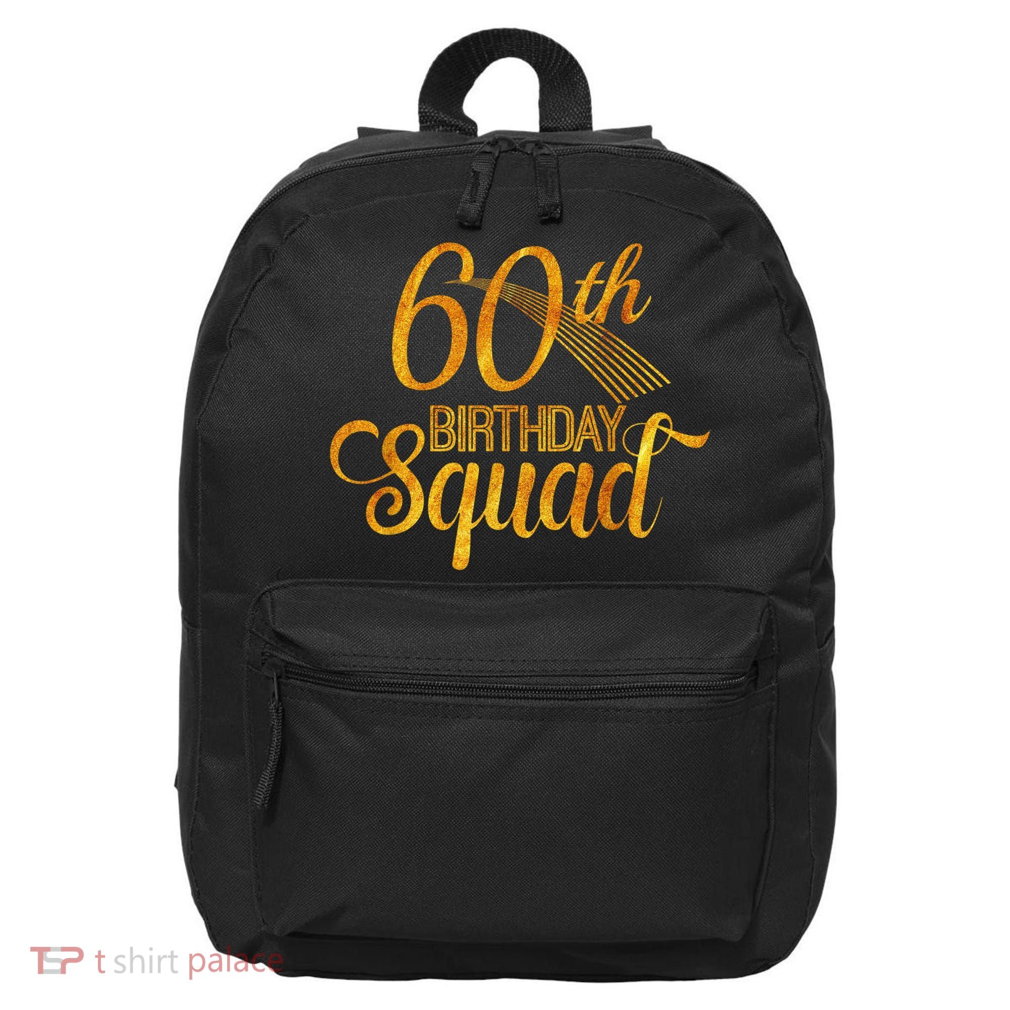 60th Birthday Squad Party Bday Yellow Gold 16 in Basic Backpack
