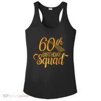 60th Birthday Squad Party Bday Yellow Gold Ladies PosiCharge Competitor Racerback Tank thumb 0