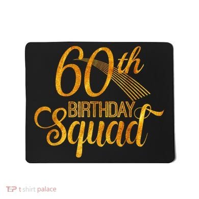 60th Birthday Squad Party Bday Yellow Gold Mousepad