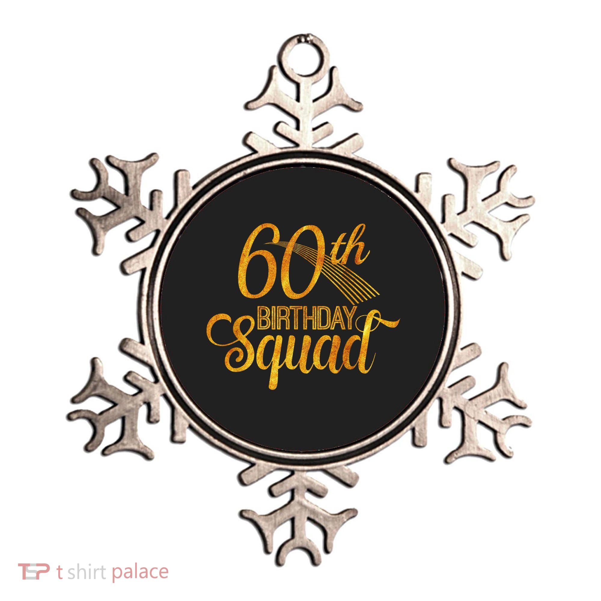 60th Birthday Squad Party Bday Yellow Gold Ornament