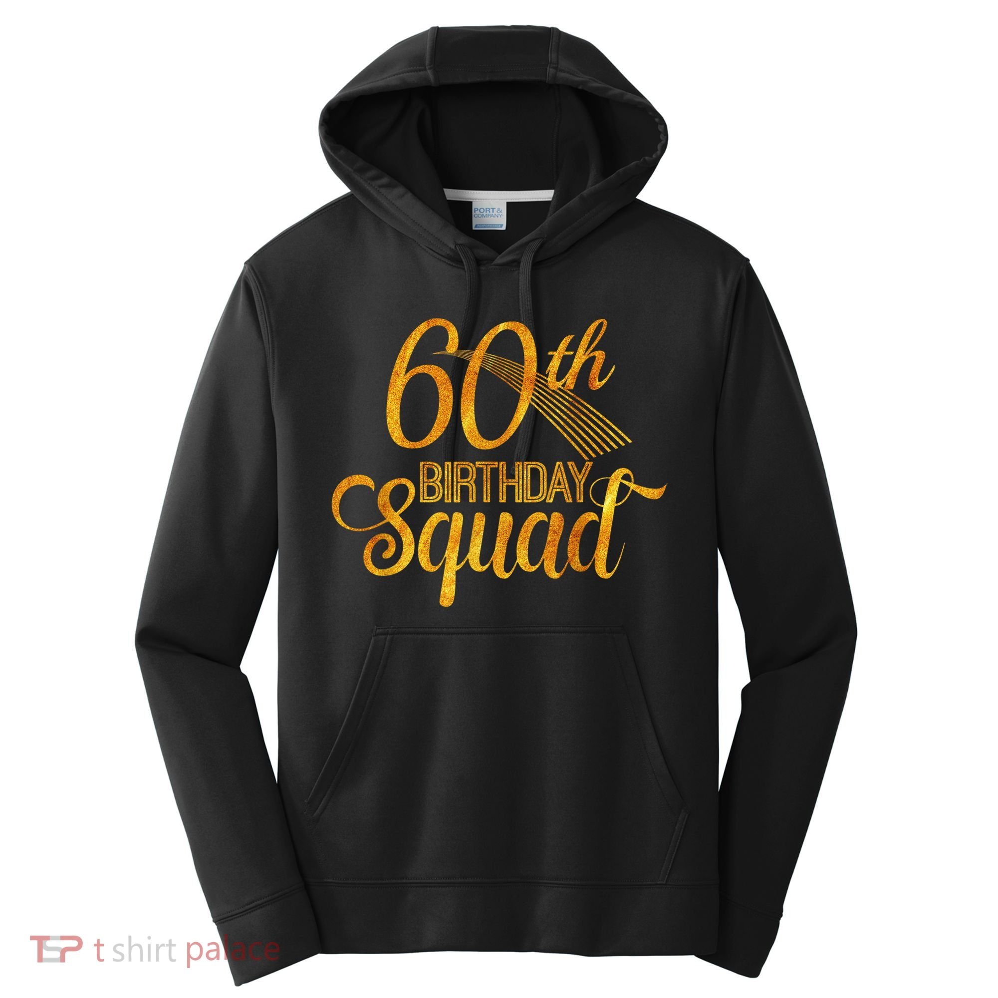 60th Birthday Squad Party Bday Yellow Gold Performance Fleece Hoodie