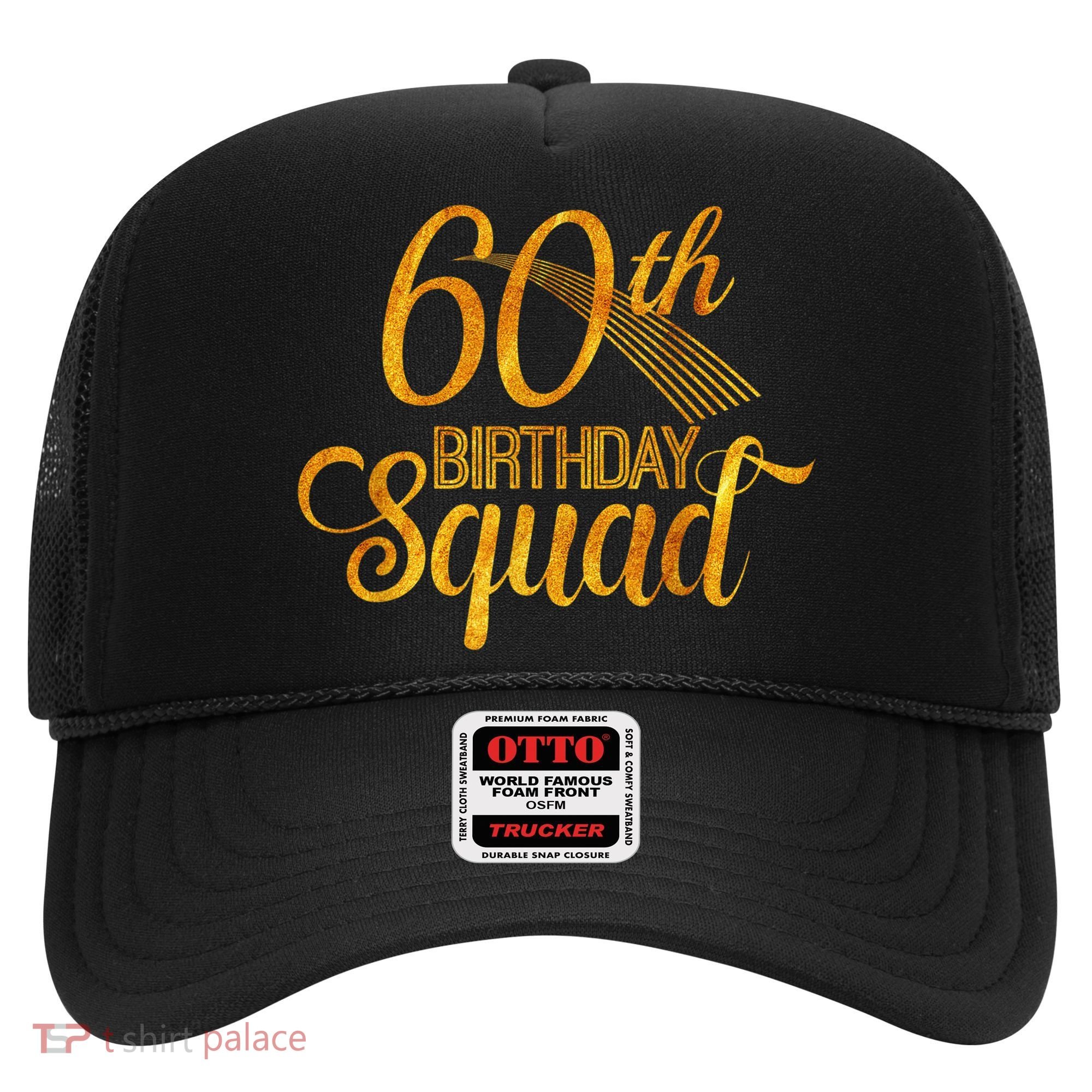 60th Birthday Squad Party Bday Yellow Gold Hat