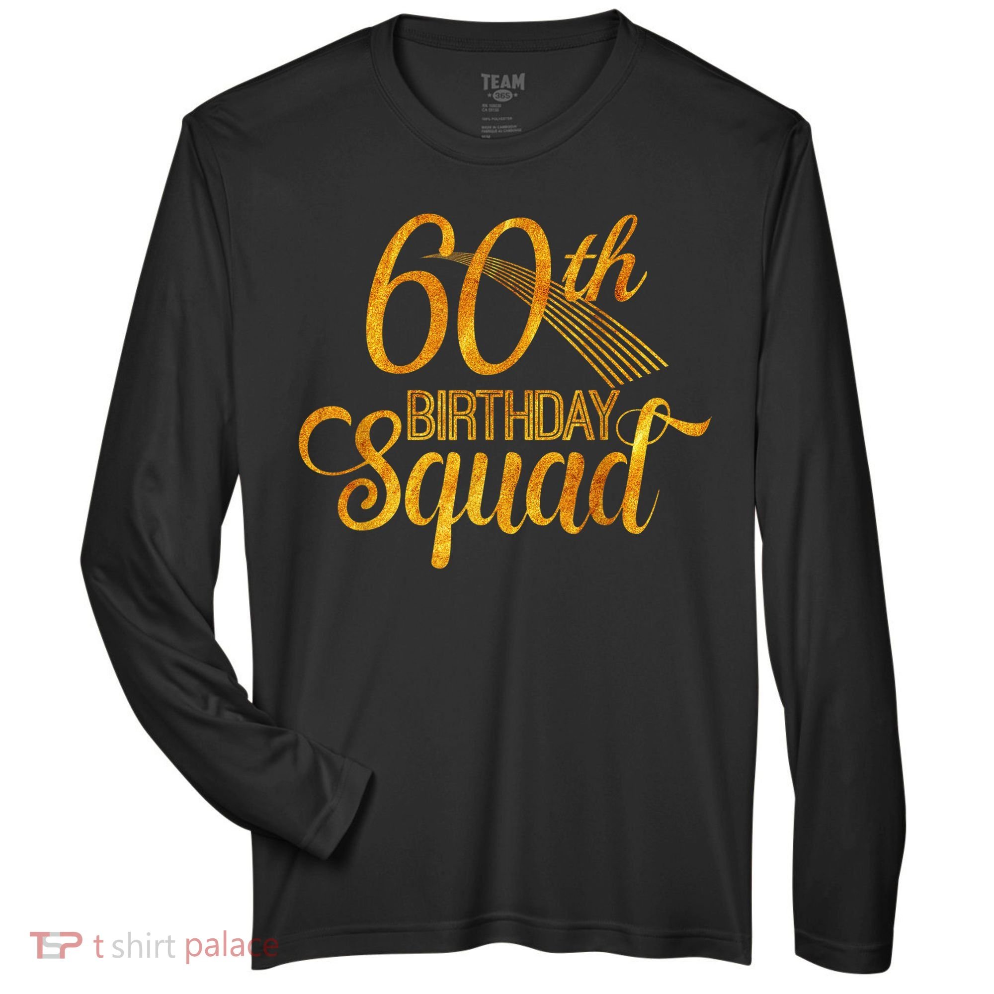 60th Birthday Squad Party Bday Yellow Gold Zone Performance Long-Sleeve T-Shirt