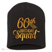 60th Birthday Squad Party Bday Yellow Gold Short Acrylic Beanie thumb 0