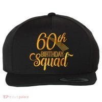 60th Birthday Squad Party Bday Yellow Gold Wool Snapback Cap thumb 0