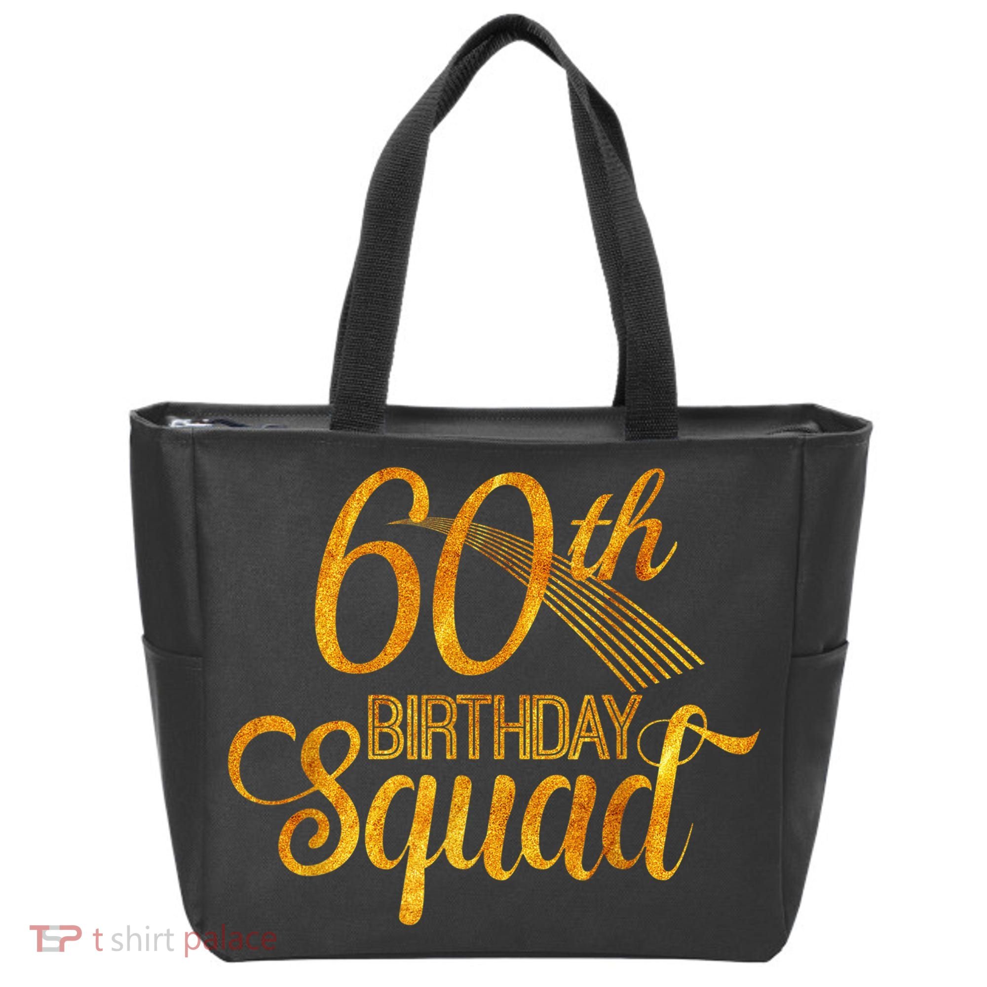 60th Birthday Squad Party Bday Yellow Gold Tote Bag