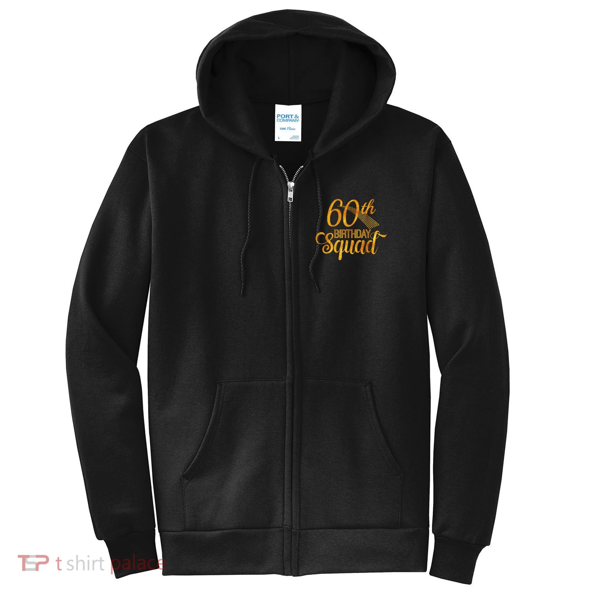 60th Birthday Squad Party Bday Yellow Gold Full Zip Hoodie