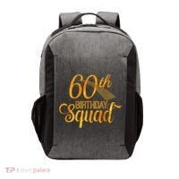 60th Birthday Squad Party Bday Yellow Gold Vector Backpack thumb 0