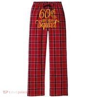 60th Birthday Squad Party Bday Yellow Gold Women's Flannel Plaid Pajama Pants thumb 0