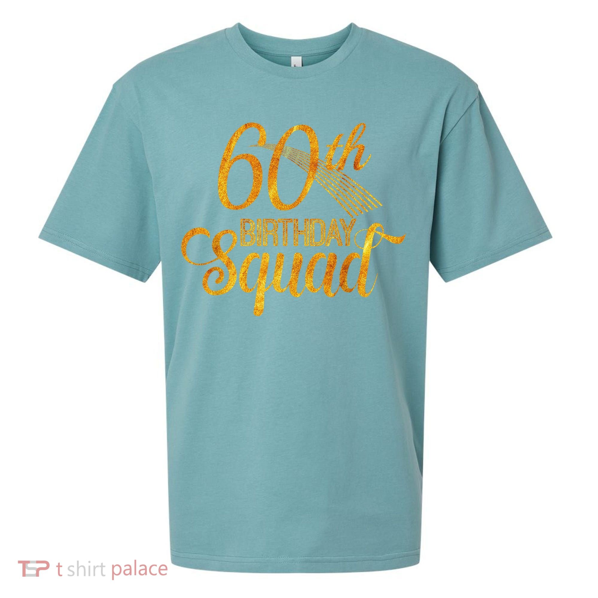 60th Birthday Squad Party Bday Yellow Gold Sueded Cloud Jersey T-Shirt