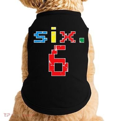 6th Birthday Six Year Old Gift Sixth Number 6 Doggie Tank