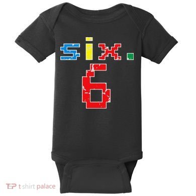 6th Birthday Six Year Old Gift Sixth Number 6 Baby Bodysuit