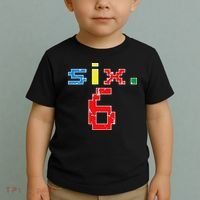 6th Birthday Six Year Old Gift Sixth Number 6 Toddler T-Shirt thumb 2