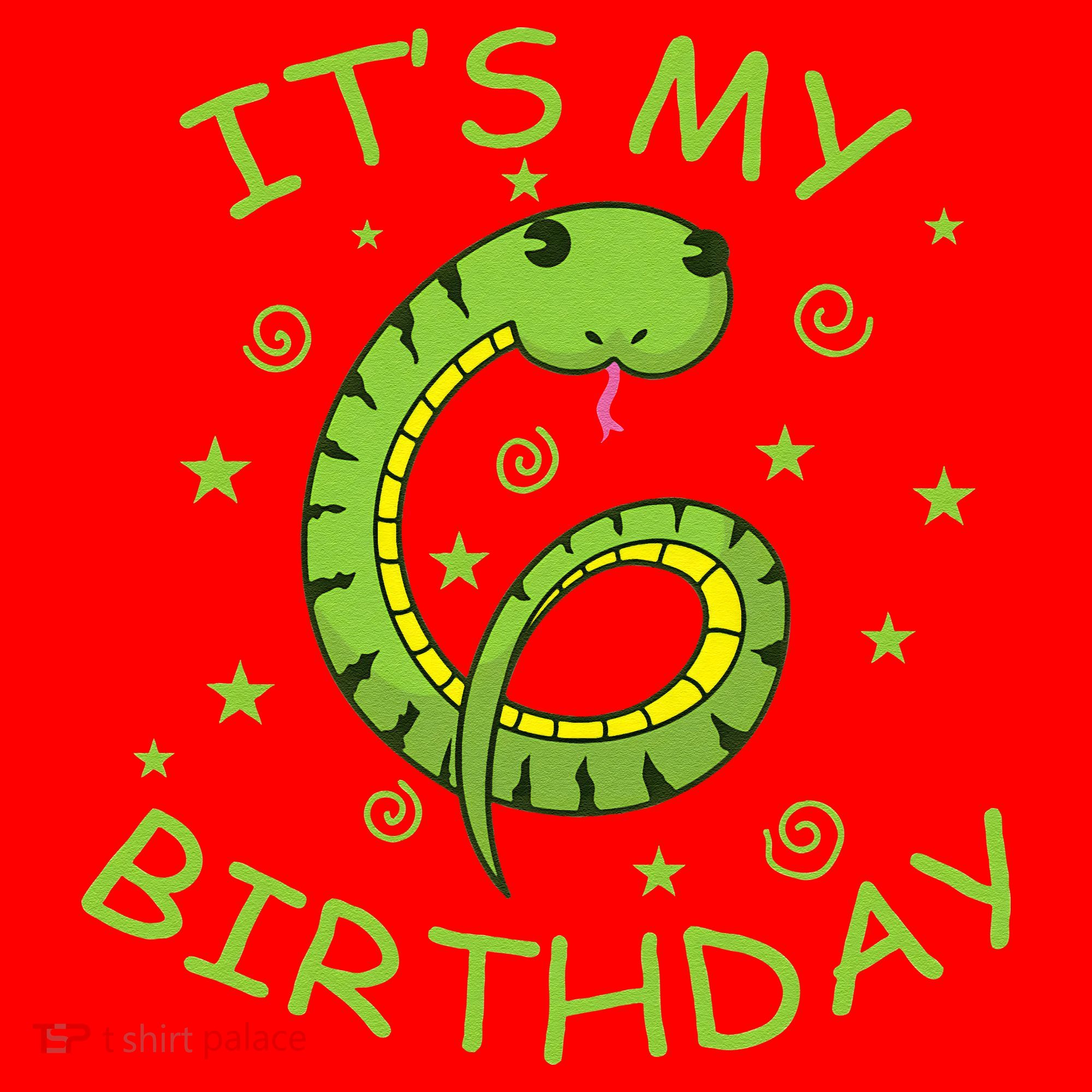 6th Birthday Snake As Number Child Santa Hat
