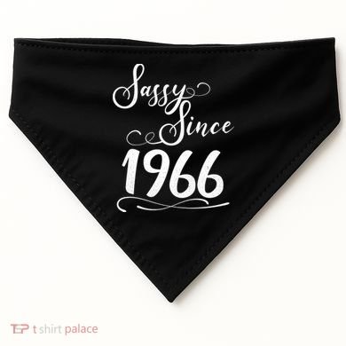60th Birthday Sassy Since 1966 USA-Made Doggie Bandana