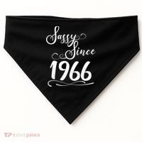60th Birthday Sassy Since 1966 USA-Made Doggie Bandana thumb 0