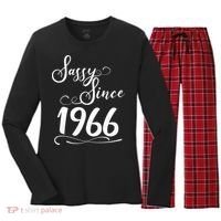 60th Birthday Sassy Since 1966 Women's Long Sleeve Flannel Pajama Set  thumb 0