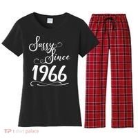 60th Birthday Sassy Since 1966 Women's Flannel Pajama Set thumb 0