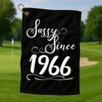 60th Birthday Sassy Since 1966 Golf Towel thumb 1
