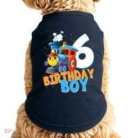 6th Birthday Train Boy Girl 6 Years Old Im Six Gift Doggie Tank thumb 0