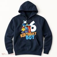 6th Birthday Train Boy Girl 6 Years Old Im Six Gift Hoodie thumb 0